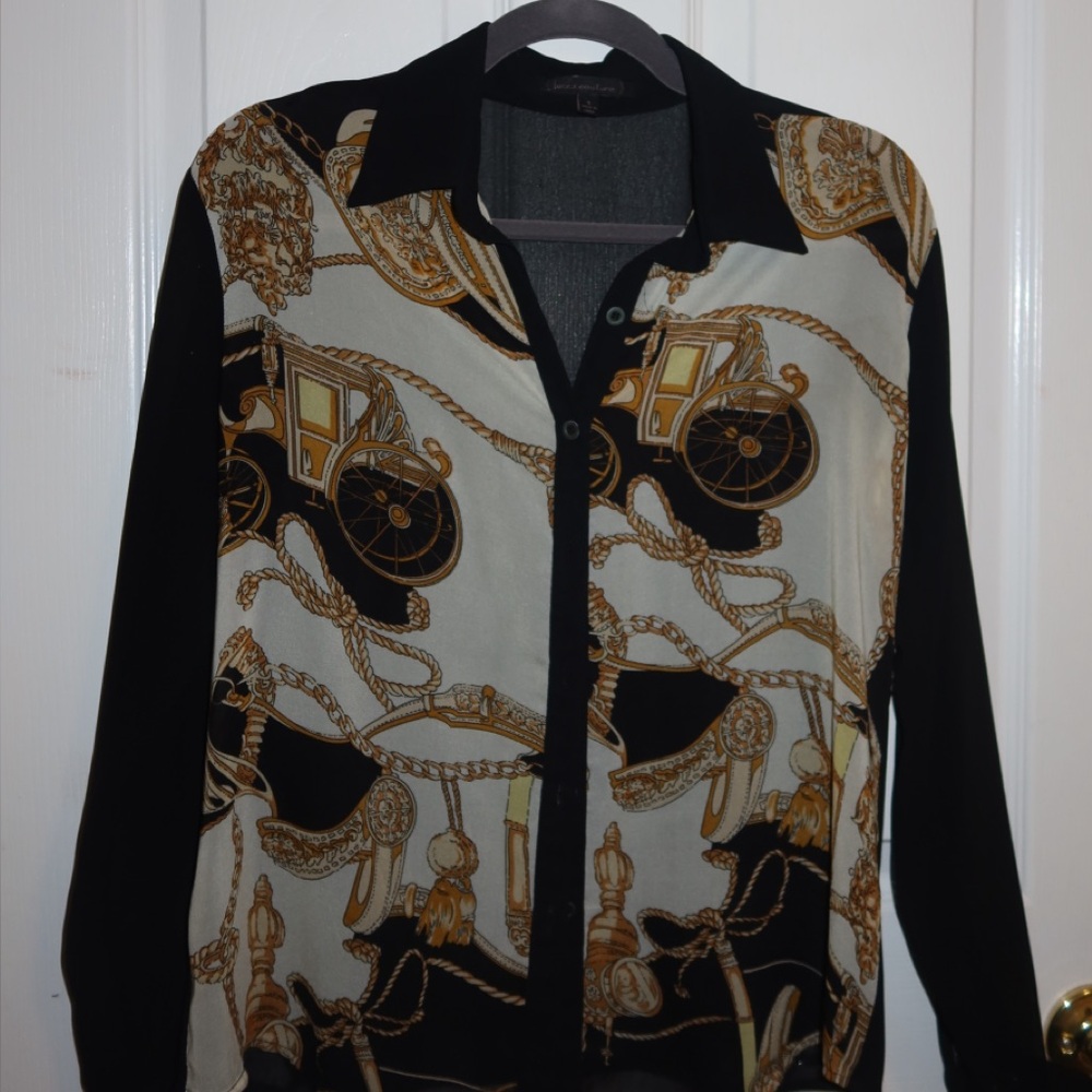 Lucca Couture Black Sheer Blouse